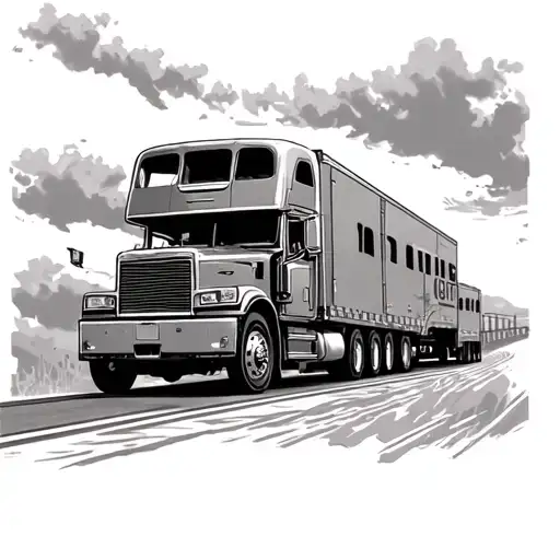 W900l Pulling Van Trailer Down Double Decker Bridge