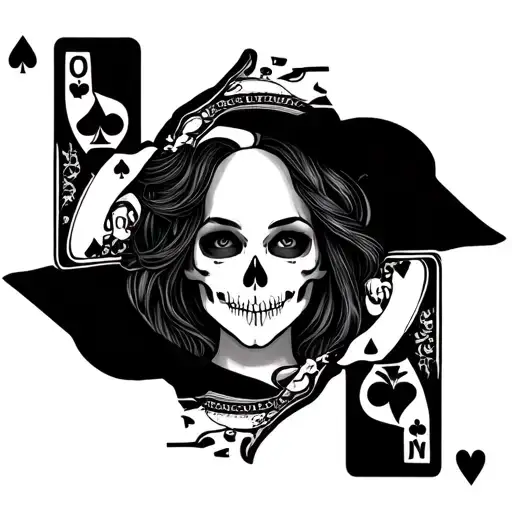 Totenkopf Half Half Woman Plays The Cards