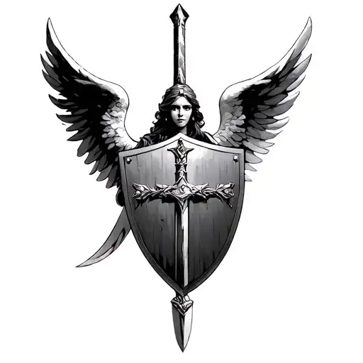 Angel With Sword And Shield