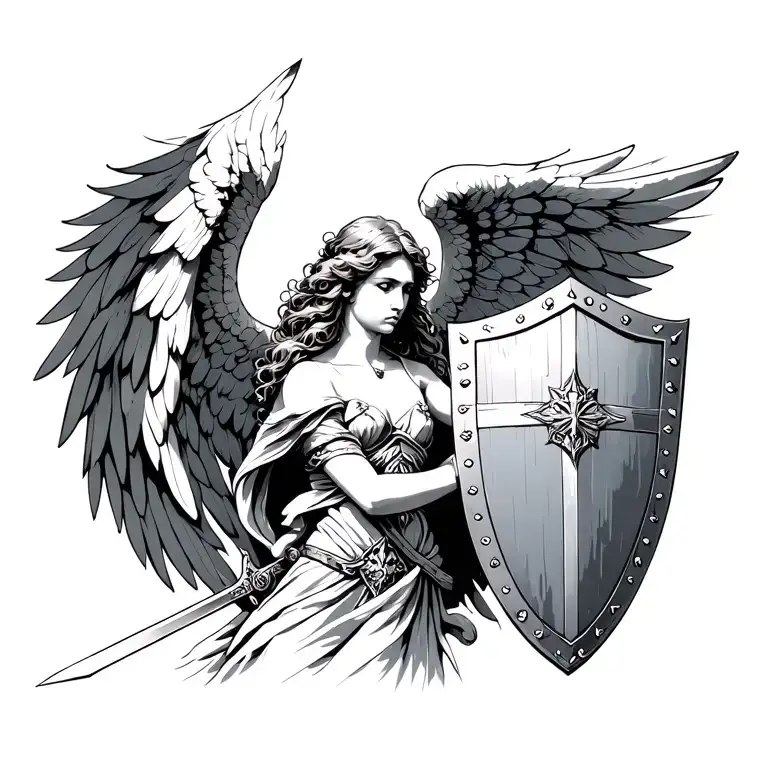 Angel With Sword And Shield