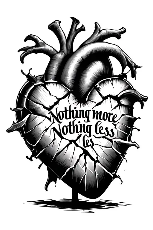 Nothing More Nothing Less Text With Broken Heart