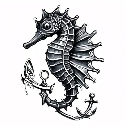 Seahorse And Anchor