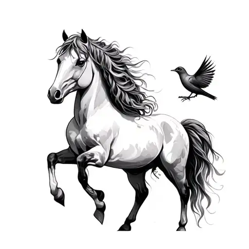 Marigold Horses And Torogoz Bird