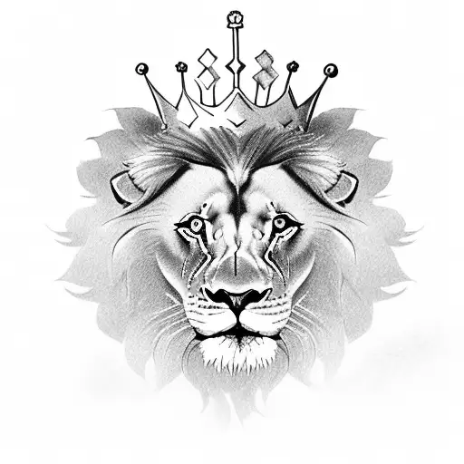 Lion With Crown And Roses