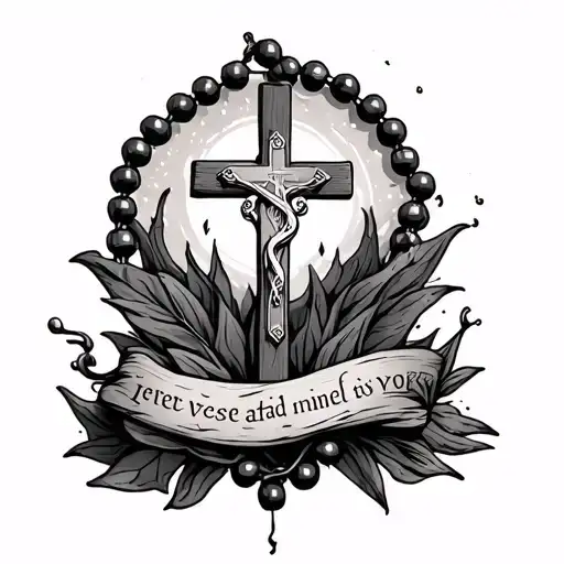 So A Bilble Verse And Wooden Rosary