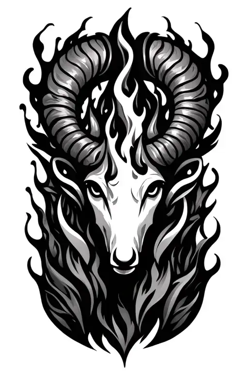 Aries Fire Rising Tribal Design