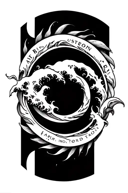 Waves In A Circle Around Forearm Surrounding Last Name