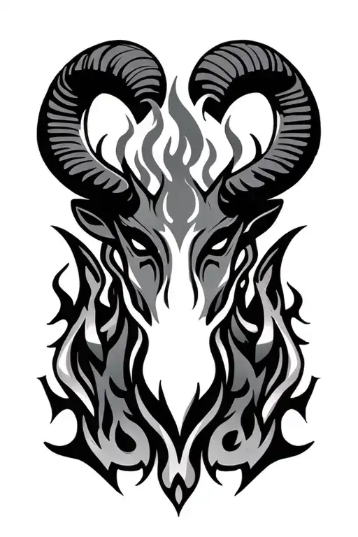 Aries Fire Rising Tribal Design