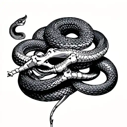 Bones And Snake Wrapped
