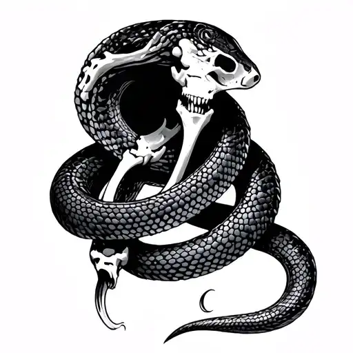 Bones And Snake Wrapped