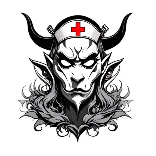 Middle Oni Mask Middle Nurse Mask