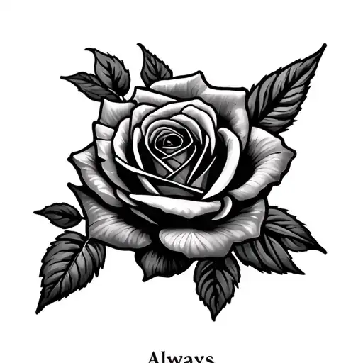 Always Text And Rose