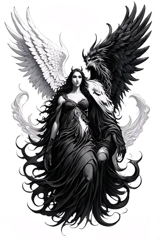 White Angel Above Black Demon