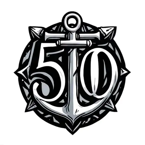 Forarm Tattoo That Mainly Says 510 With An Anchor Design Around It