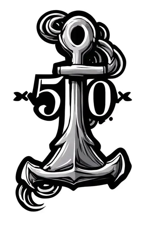 Forarm Tattoo That Mainly Says 510 With An Anchor Design Around It