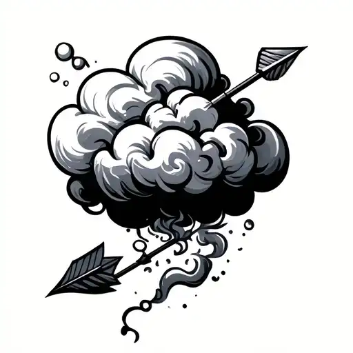 Cloud With Arrow Going Through