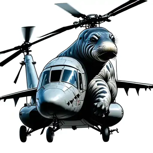A Manatee Riding An Apache Helicopter