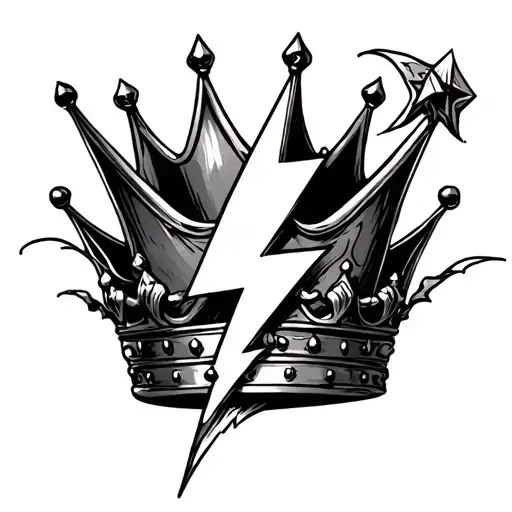 Simple Lightening Bolt Through A Detailed Crown