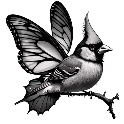 Cardinal And Butterfly