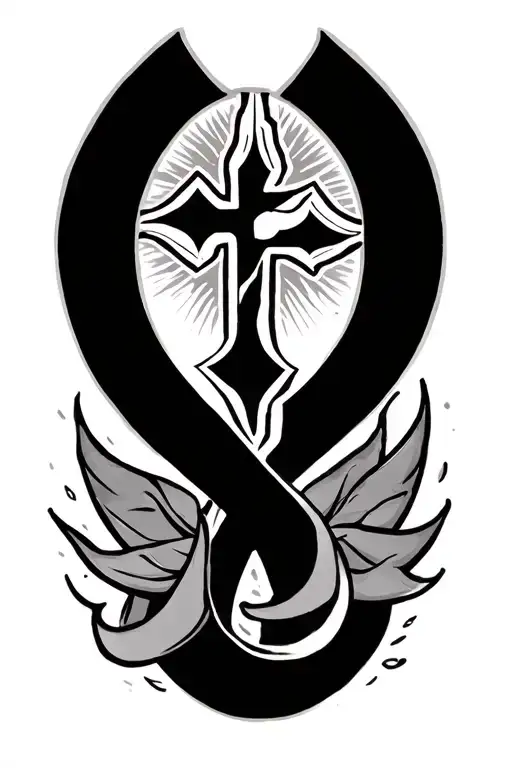 Faith In Arabic With Orthodox Cross Next To It