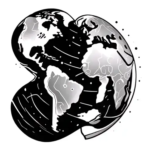 Planet Earth Globe In The Shape Of A Heart