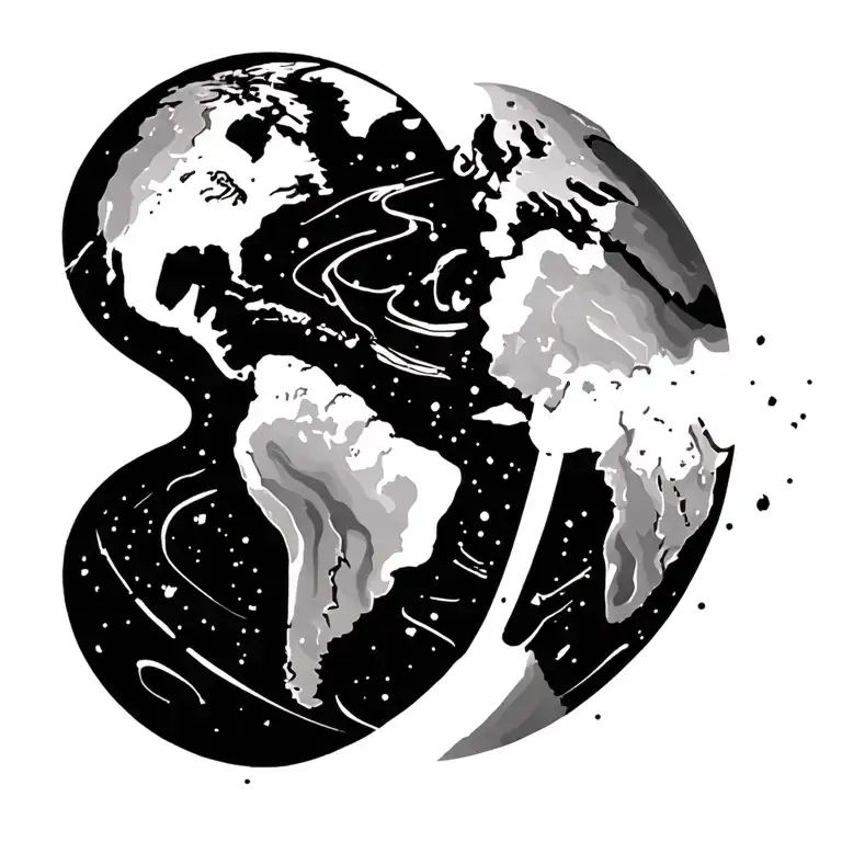 Planet Earth Globe In The Shape Of A Heart Outline