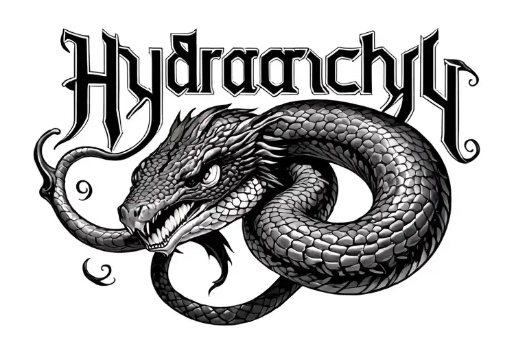 Hydra Snake With The Word Hydrarchy