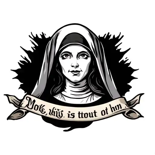 Naughty Nun Tattoo Design