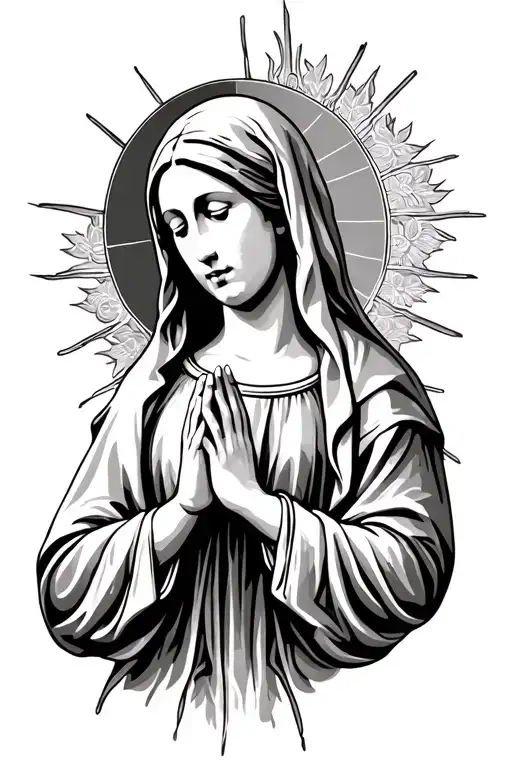 Mother Mary Praying Tattoo idea