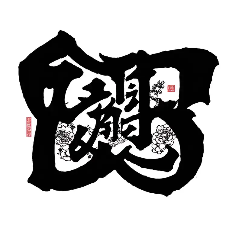 Japanese Symbol On Courage