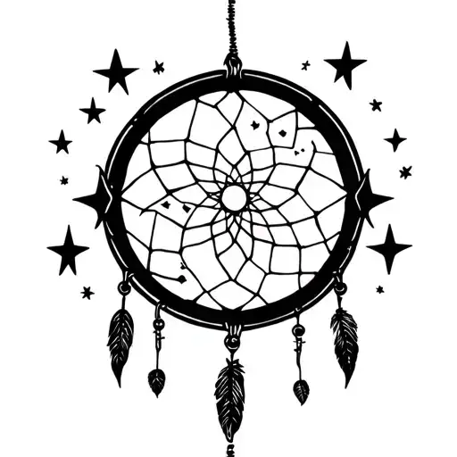 Stars Forming A Dream Catcher Entangled In A Gemini Symbol