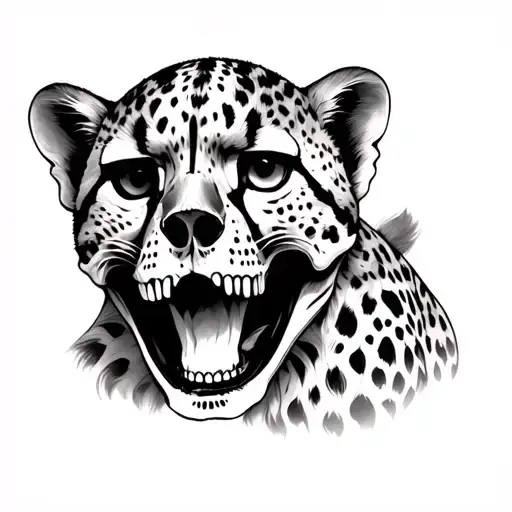 Skull And Cheetah Cub