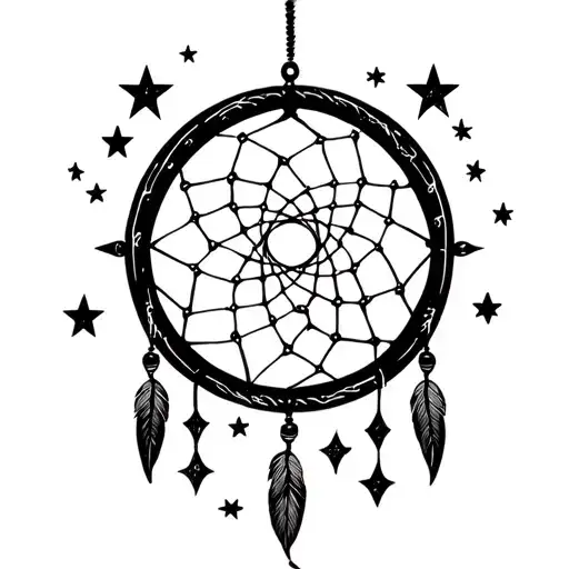 A Dream Catcher Made Of Stars Entangled In The Gemini Starsign Symbol