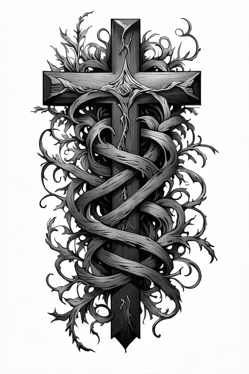 Cross With Vines Wrapped