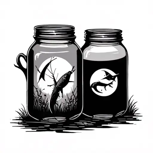 Hunting And Fishing And Moonshine Jar