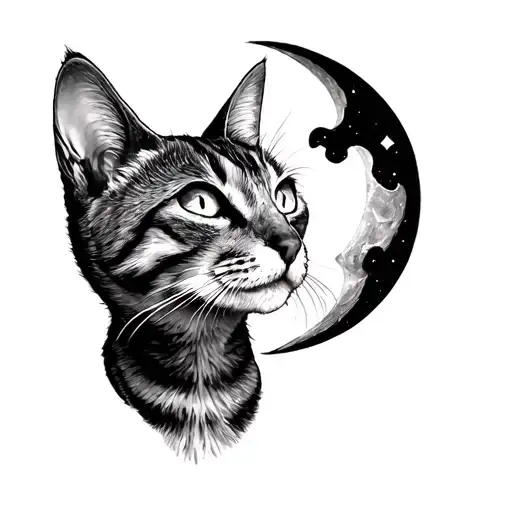 Cat And Moon
