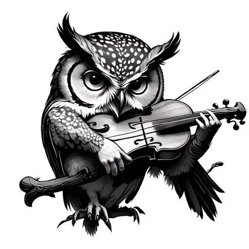 Owl Playing Fiddle