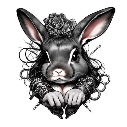 Sexy Bunny Wit Handcuffs Sleeve Blinded