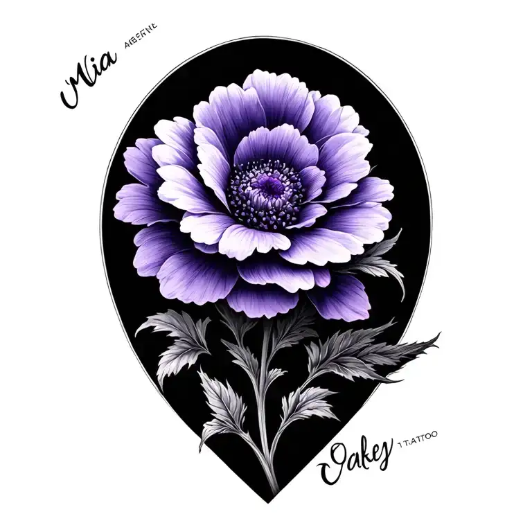 Violet Flower And Names Mia And Oakley