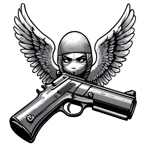 Angel Balclava Gun Cartoon