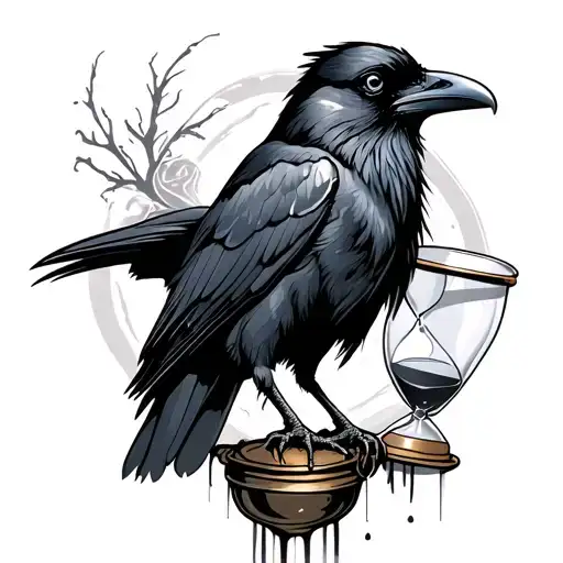 Raven And Hourglass Combined