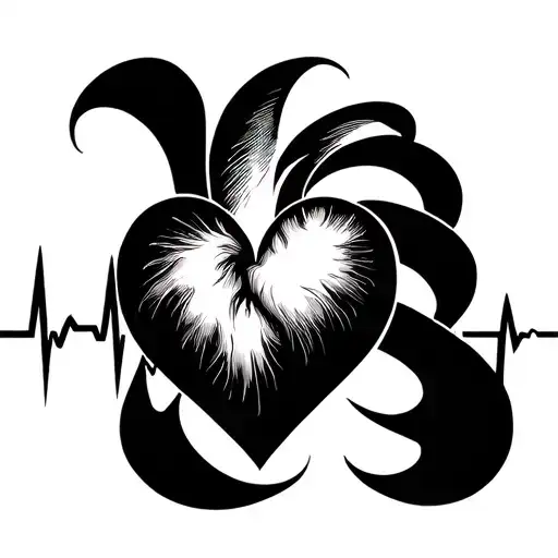 Heartbeat Merging Into A Heart Shape