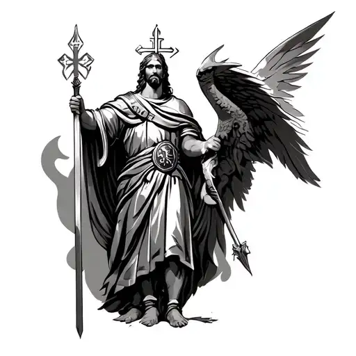 Catholic And St Michael And Spartan Warrior