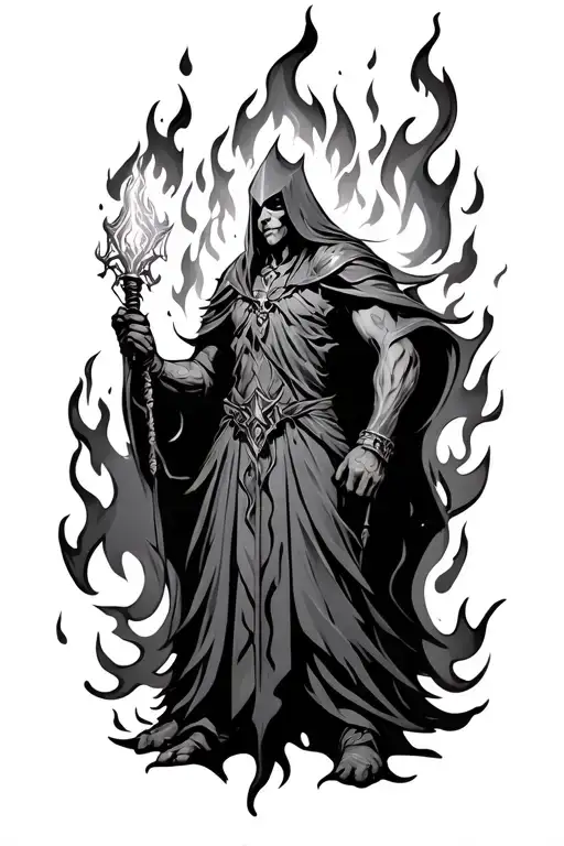 Powerfull Mage With Flames