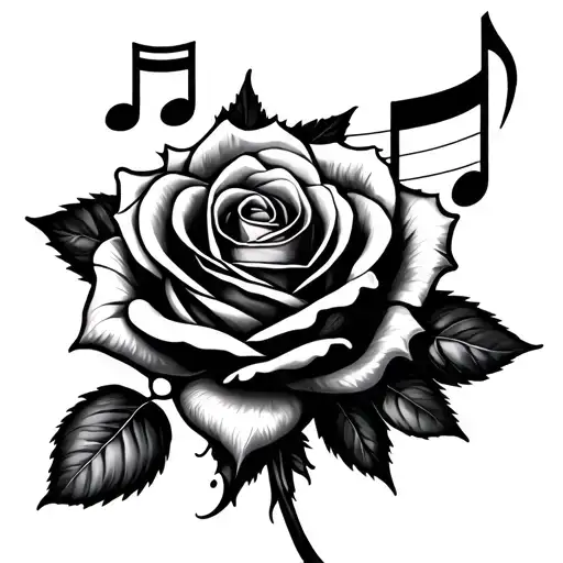 Rose And Music Note
