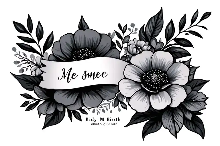 Flowers With Kids Name And Date Of Birth