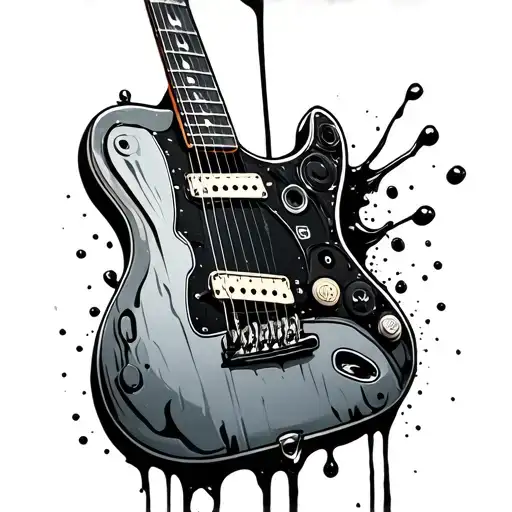 A Dean Ml Guitar Made Out Of Engine Parts Leaking Oil