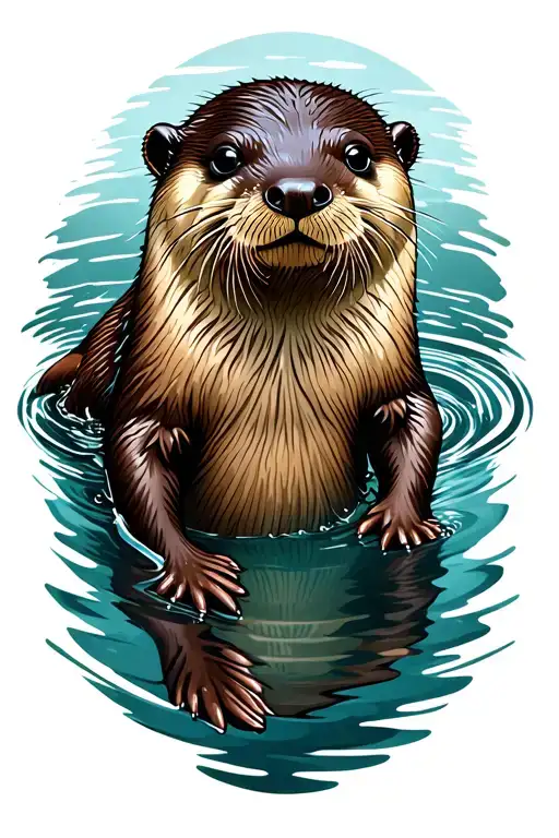 River Otter Swimming