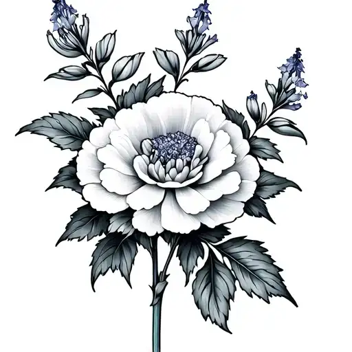 Carnation And Larkspur