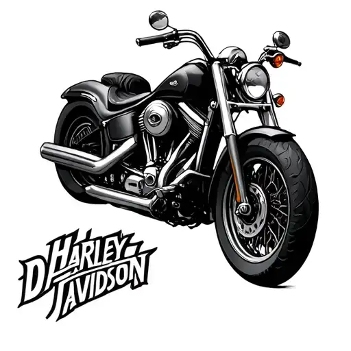 Harley Davidson Motorcycle Surrounded